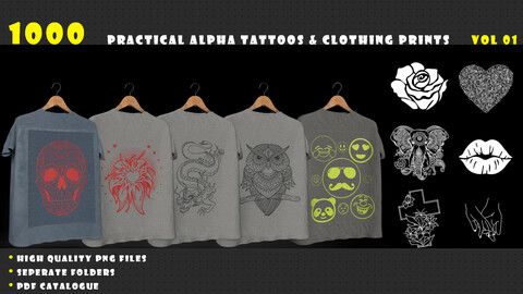 1000 Practical Alpha Tattoos & Clothing prints