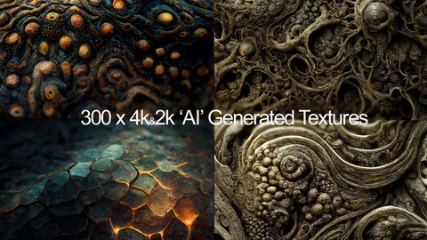 300 Organic Texture Maps (Part 2) - AI driven - 4k