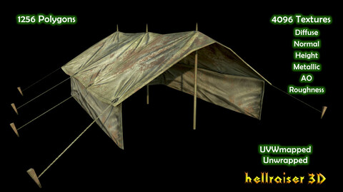 Military Tent - 2 - PBR - Textured