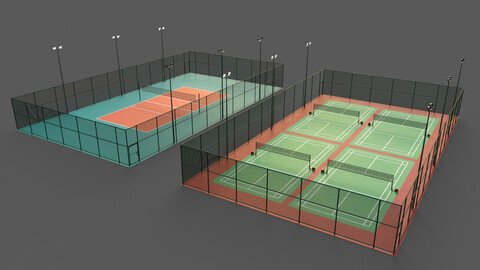 PBR Modular Outdoor Badminton Volleyball Court