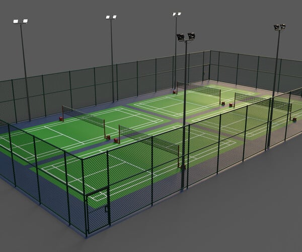 ArtStation - PBR Modular Outdoor Badminton Volleyball Court | Game Assets