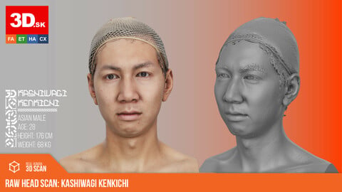 Raw 3D Head Scan | Kashiwagi Kenkichi