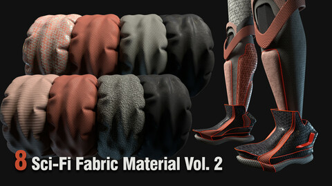 8 Sci-Fi Fabric Material Vol. 2 (.SBSAR)