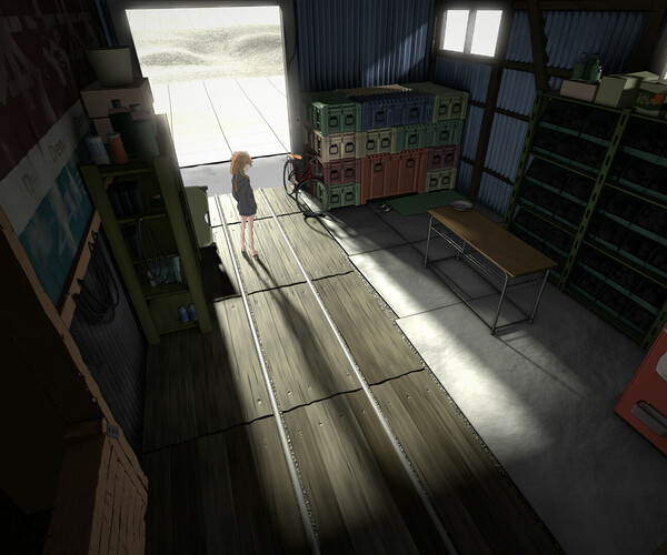 ArtStation Blender anime style evangelion background / environment