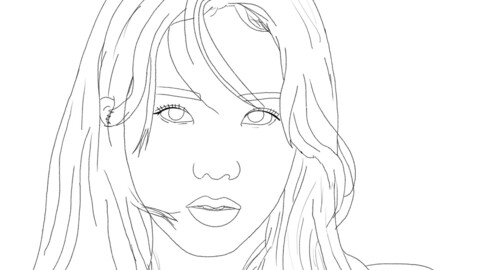 BLACKPINK Jisoo linework art colouring