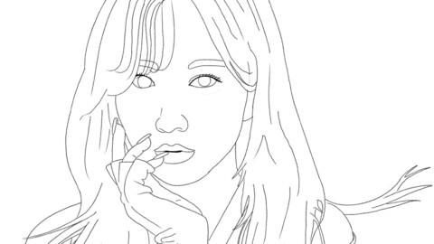 NMIXX Haewon linework colouring