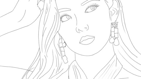 ITZY Queen Lia lineart colouring