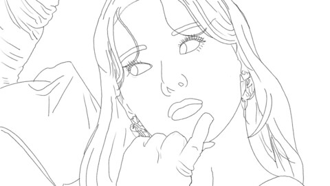 ITZY Queen Yuna lineart colouring