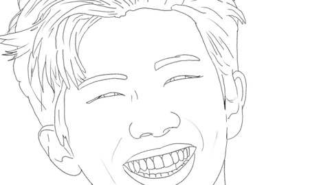 Dimple God Namjoon lineart colouring