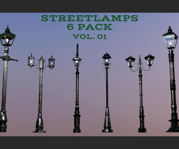 ArtStation - Streetlamps 6Pack Vol. 01 | Game Assets
