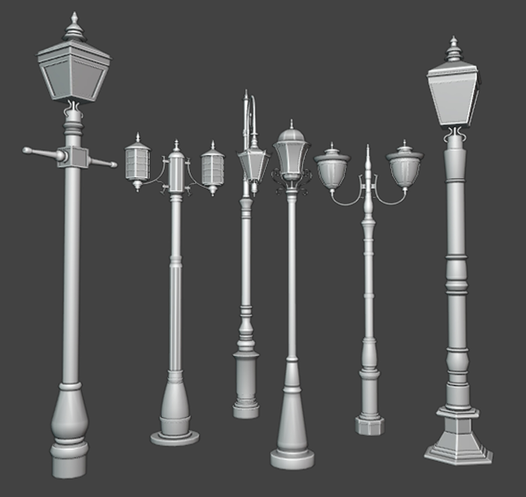 ArtStation - Streetlamps 6Pack Vol. 01 | Game Assets