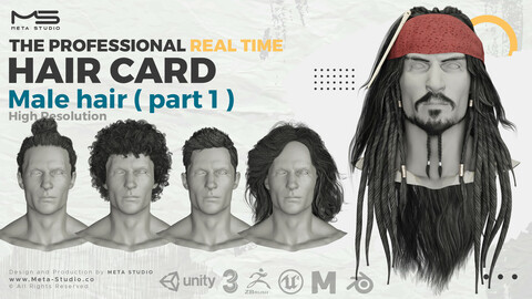 Professional Realtime Hair card - Male Hair ( part 1 )