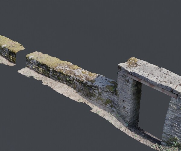 ArtStation - Old stone wall and gate with moss | Resources