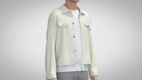 Jeans Jacket, Marvelous Designer, Clo3D +fbx, obj