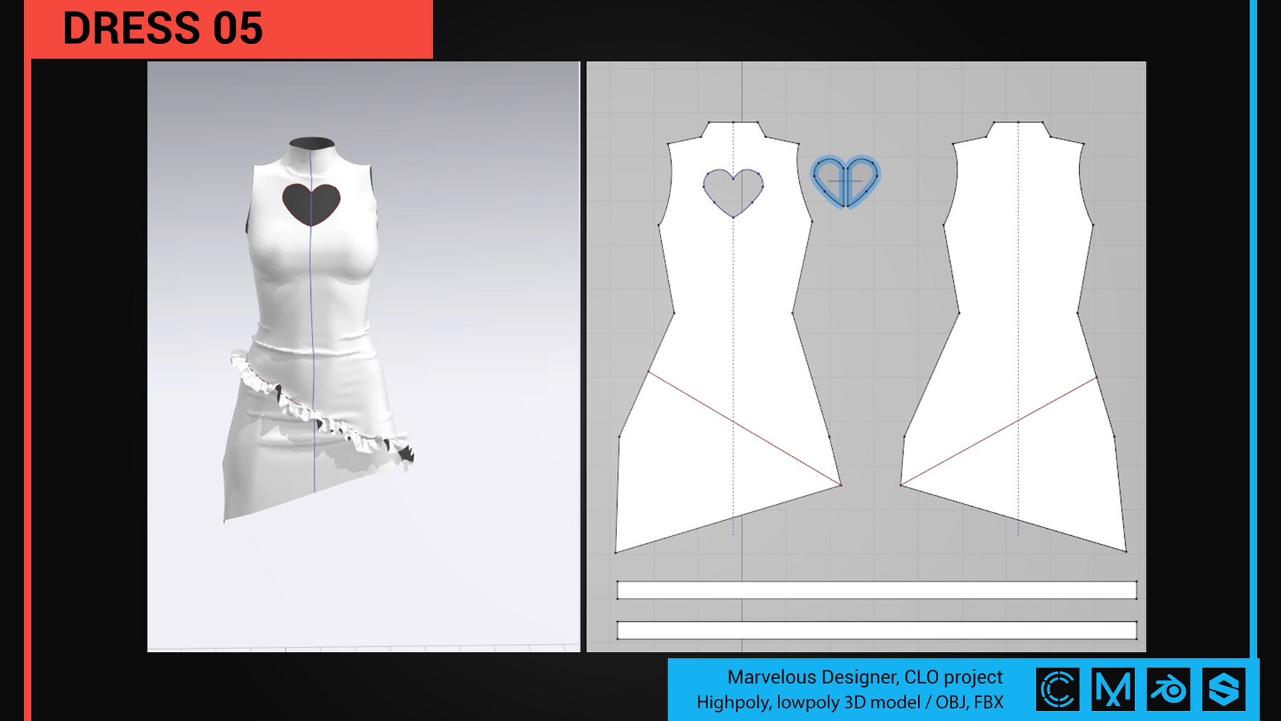 ArtStation - Dress 05 - Marvelous Designer, CLO project. | Resources