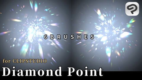 6 Diamond Point Brushes for ClipStudioPaint/20 PNG images