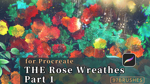 97 Rose Wreath Brushes for Procreate