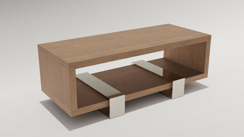 Coffee table MD01, wood, white, rusted