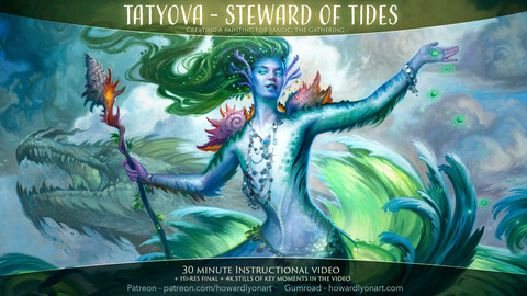 Tatyova - Painting a Magic Card