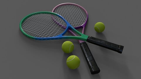 PBR Tennis Racket Bat and Ball