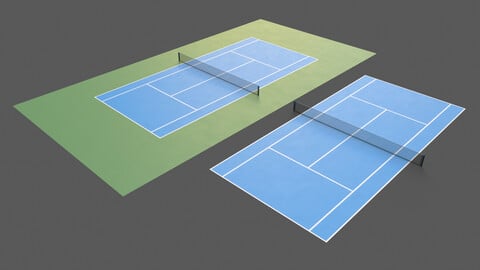 PBR Tennis Court Floor and Net