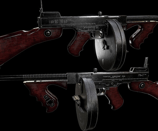 ArtStation - Thompson Sub Machine Gun | Game Assets