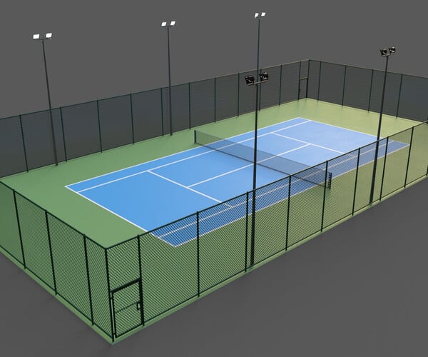 Artstation - Pbr Modular Outdoor Tennis Court 