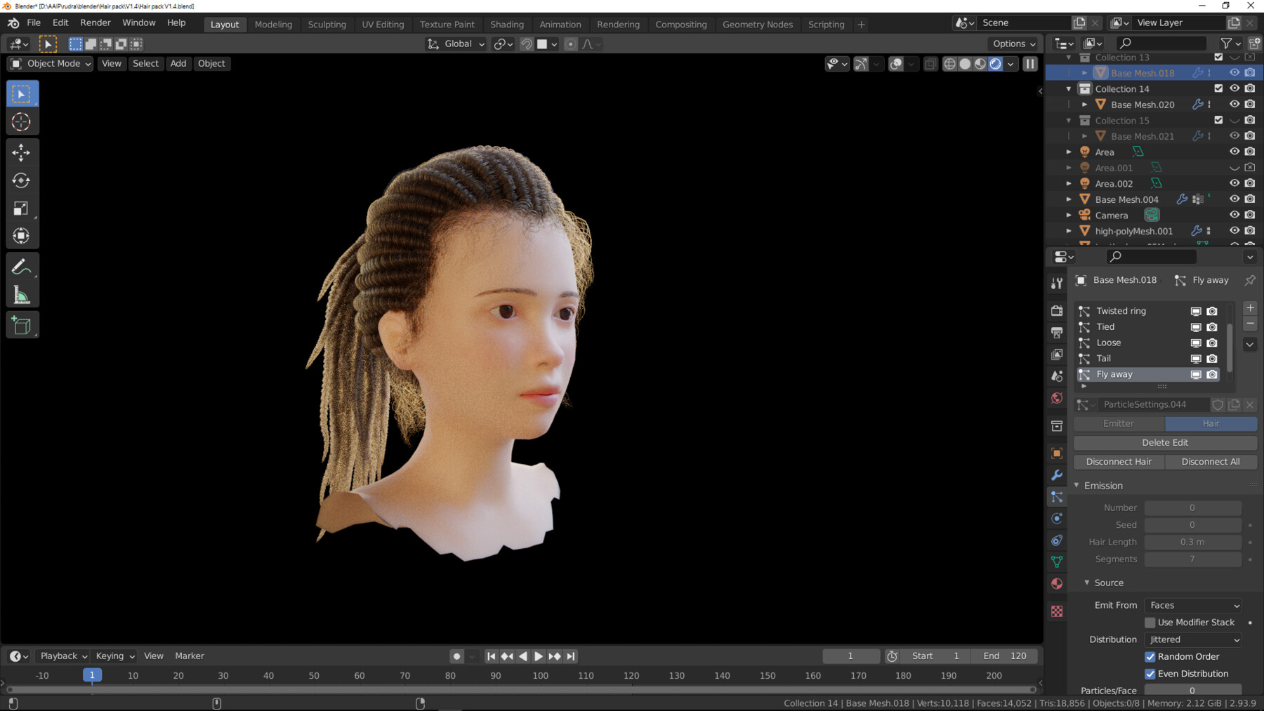 ArtStation Hair starter pack V1.4 (Blender project) Resources