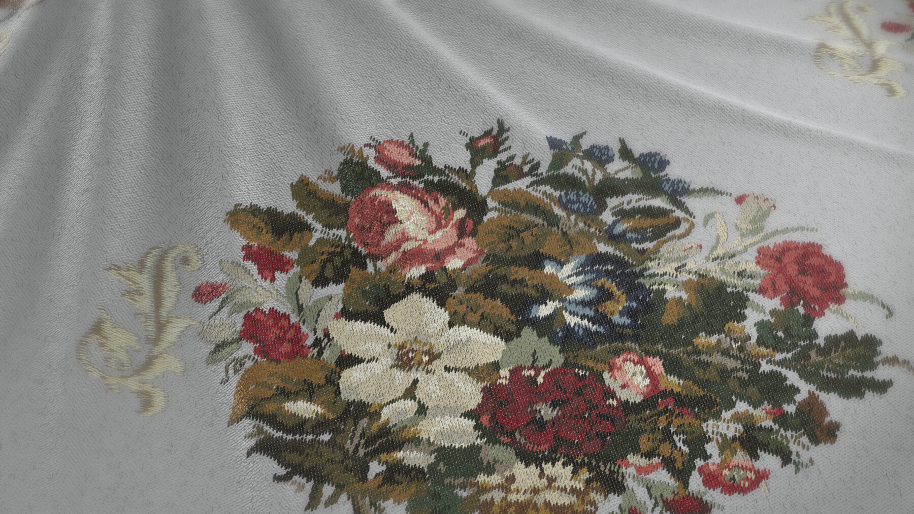 ArtStation Floral Embroidery Fabric Game Assets