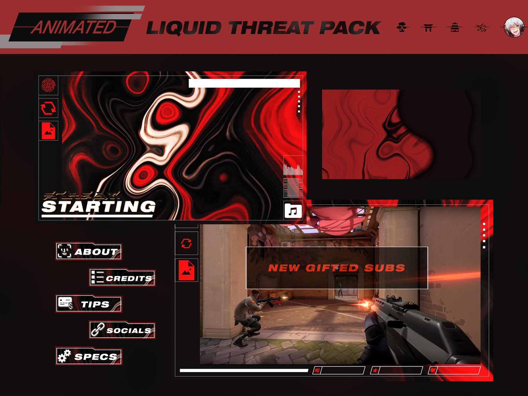ArtStation Liquid Threat Animated Streaming Pack Artworks