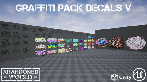 Graffiti Pack Decals V for UE4 & Unity