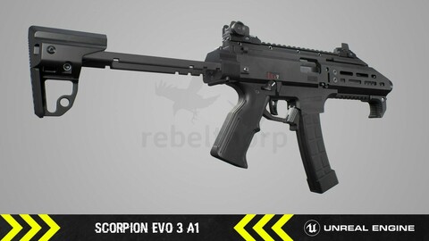 Scorpion EVO 3 A1 - Animated FPS Weapon [ Unreal Engine ]
