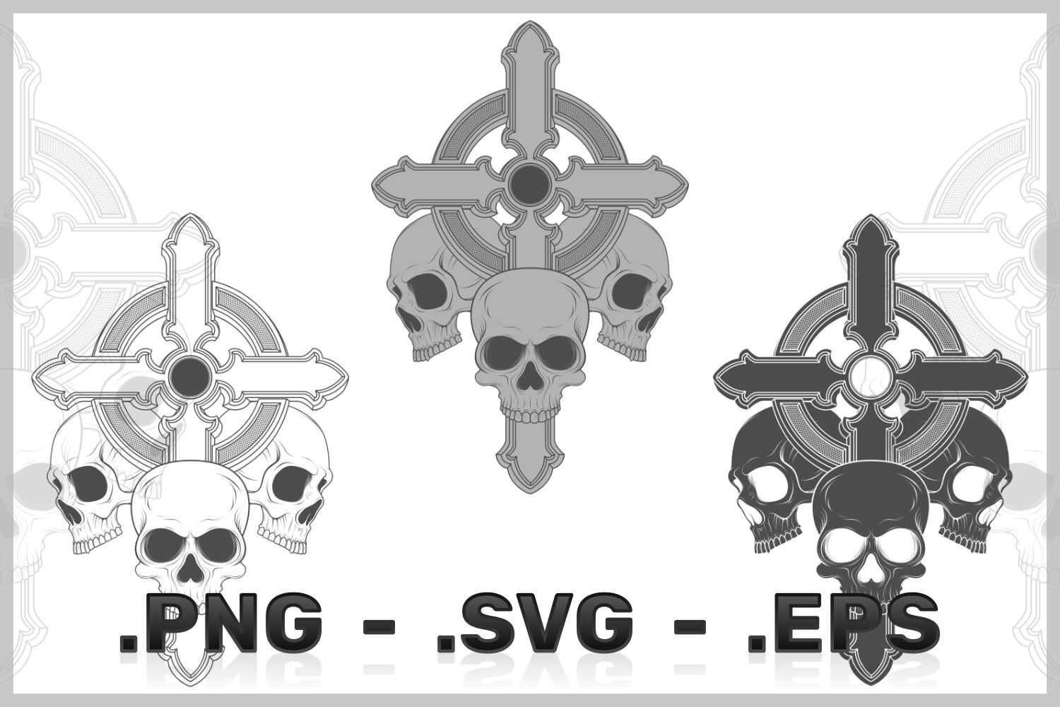 ArtStation Vector Design Of Skulls With Christian Cross Artworks