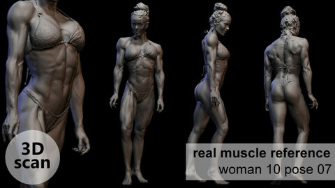 3D scan real muscleanatomy Woman10 pose 07
