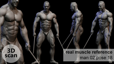 3D scan real muscleanatomy Man02 pose 18