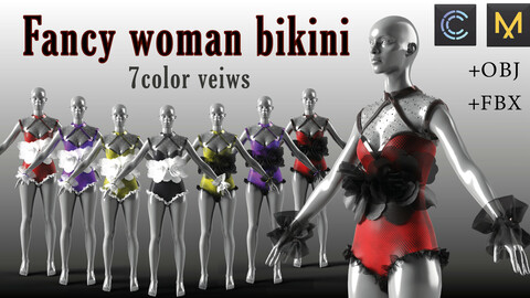 Fancy woman bikini .CLO3D and  MD project+ OBJ +FBX