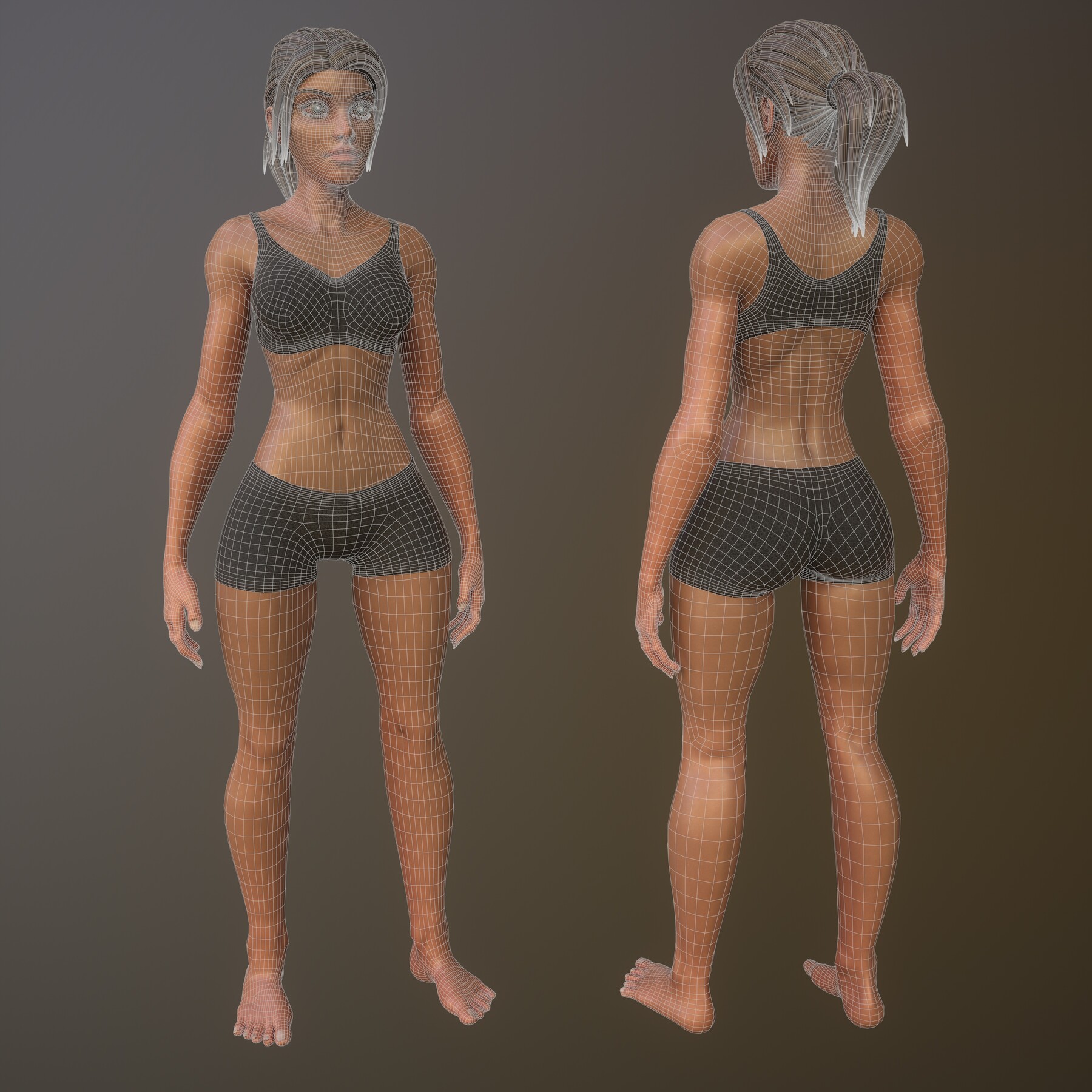 Artstation Stylized Female Base Mesh Game Assets