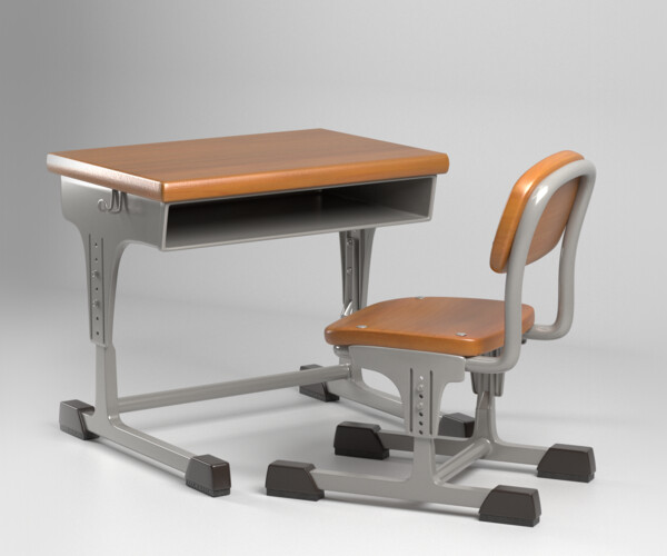 ArtStation School Desk and Chair Game Assets