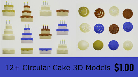 12+ Circular Cake 3D Models