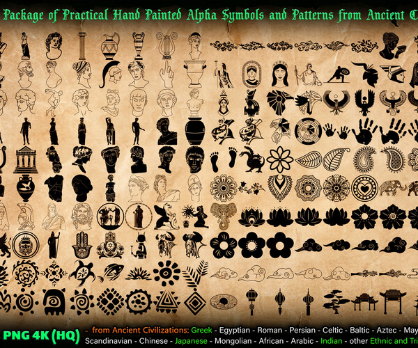 ArtStation - 6100 Hand Painted Alpha Symbols and Patterns from Ancient ...