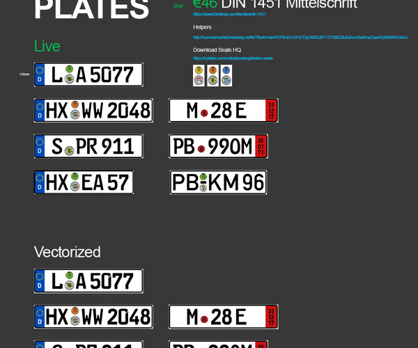 ArtStation European Number Plate GENERATOR (Real World Details