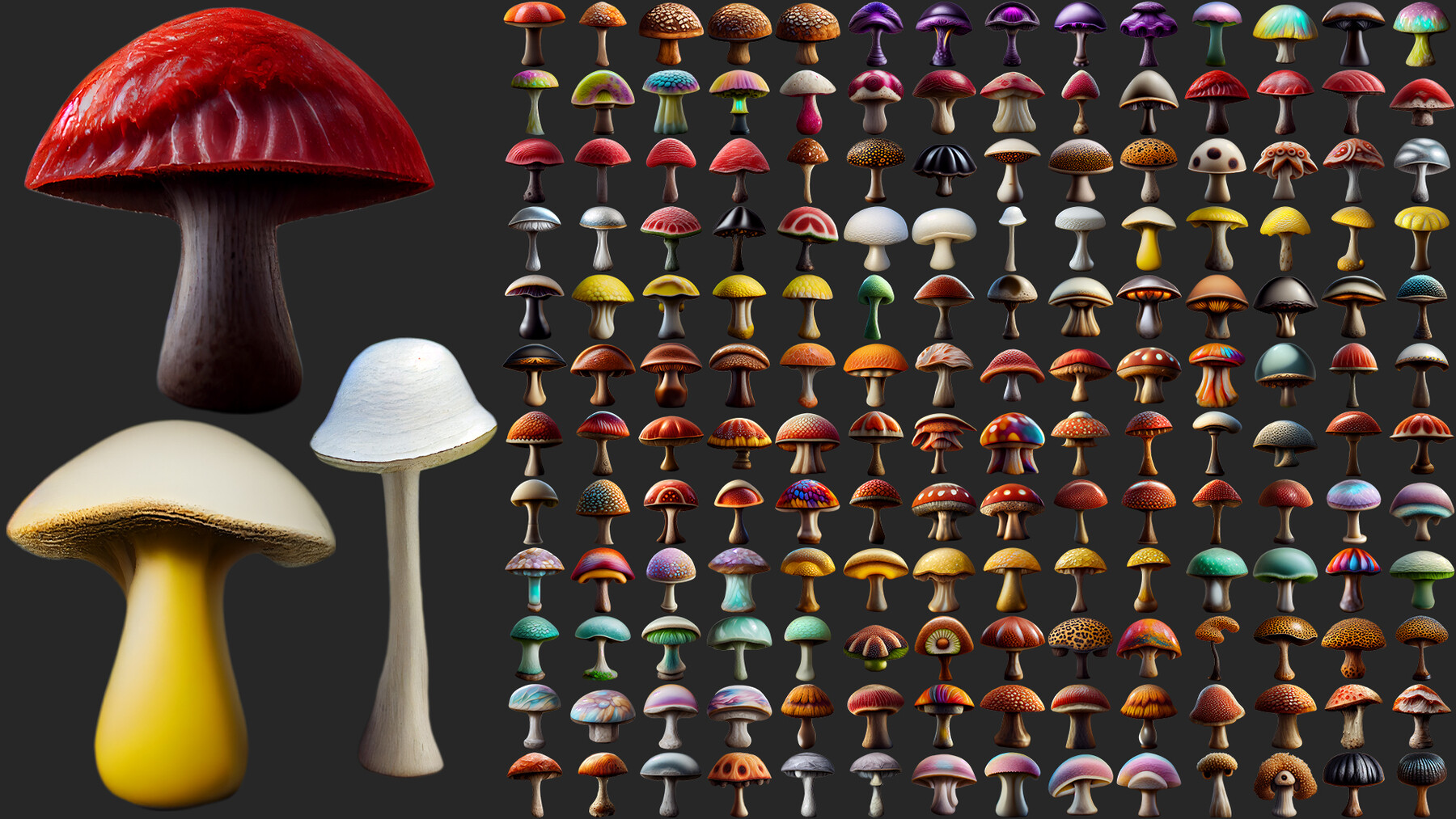 ArtStation 168 Mushrooms Game Assets