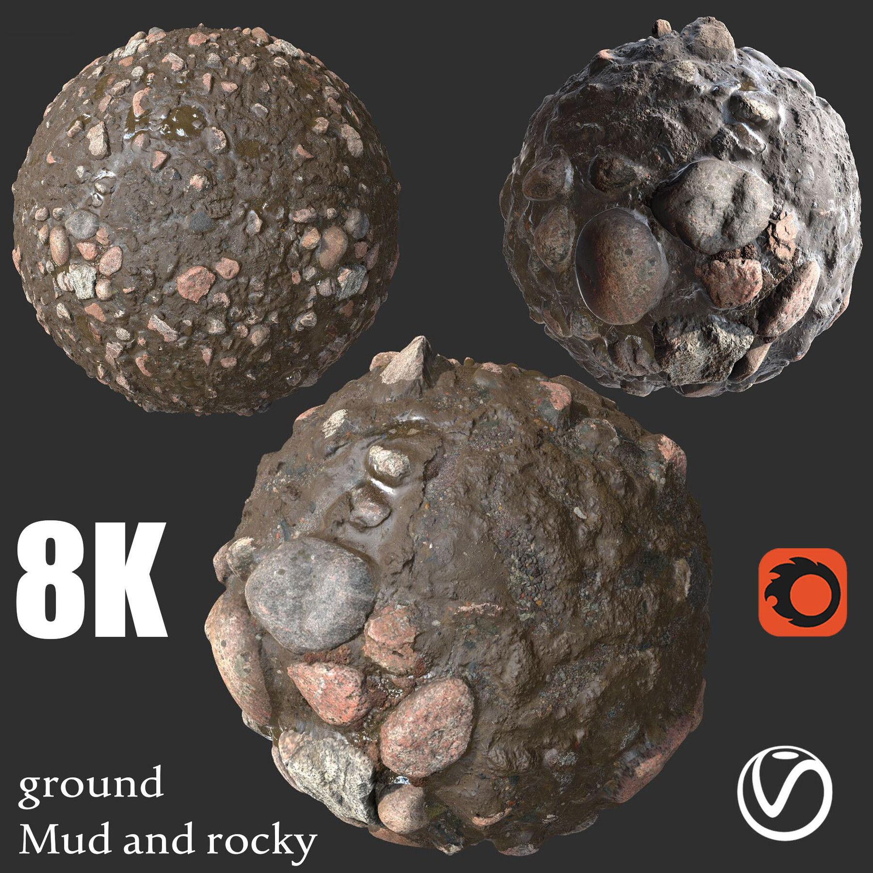 ArtStation - MATERIAL 8K MUD AND ROCKY GROUND | Game Assets