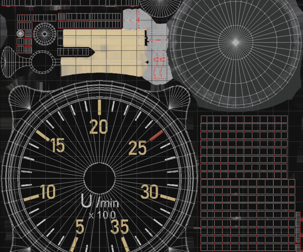 ArtStation GERMAN TACHOMETER GAUGE Game Assets