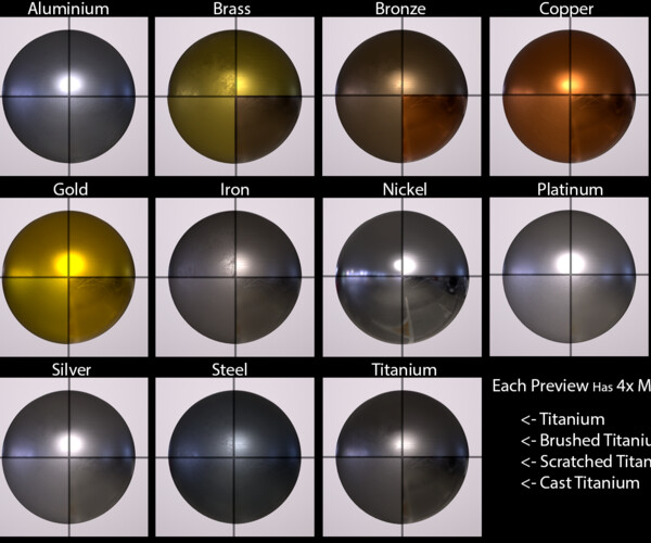 ArtStation - Seamless 44 Metallic Materials - Pack | Resources