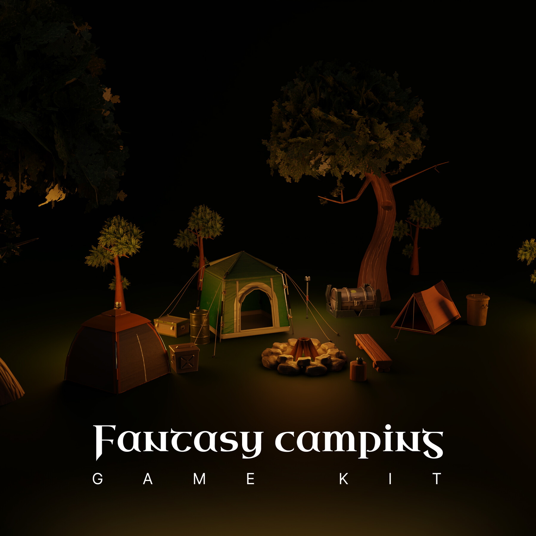 ArtStation Fantasy camping game kit Unreal engine ready Game Assets