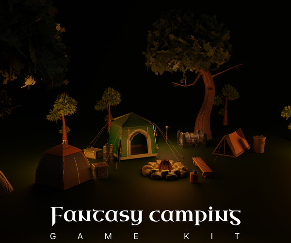 ArtStation Fantasy camping game kit Unreal engine ready Game Assets