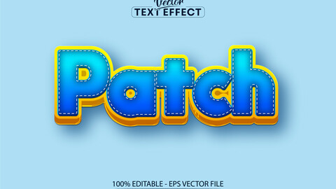 Patch text effect, editable comic and cartoon text style