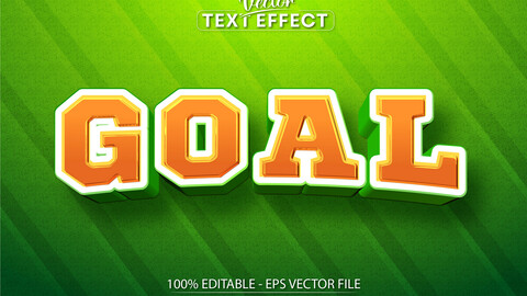 Goal text effect, editable Sport and football text style