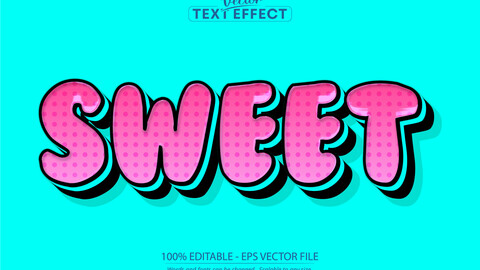 Sweet text effect, editable comic and cartoon text style